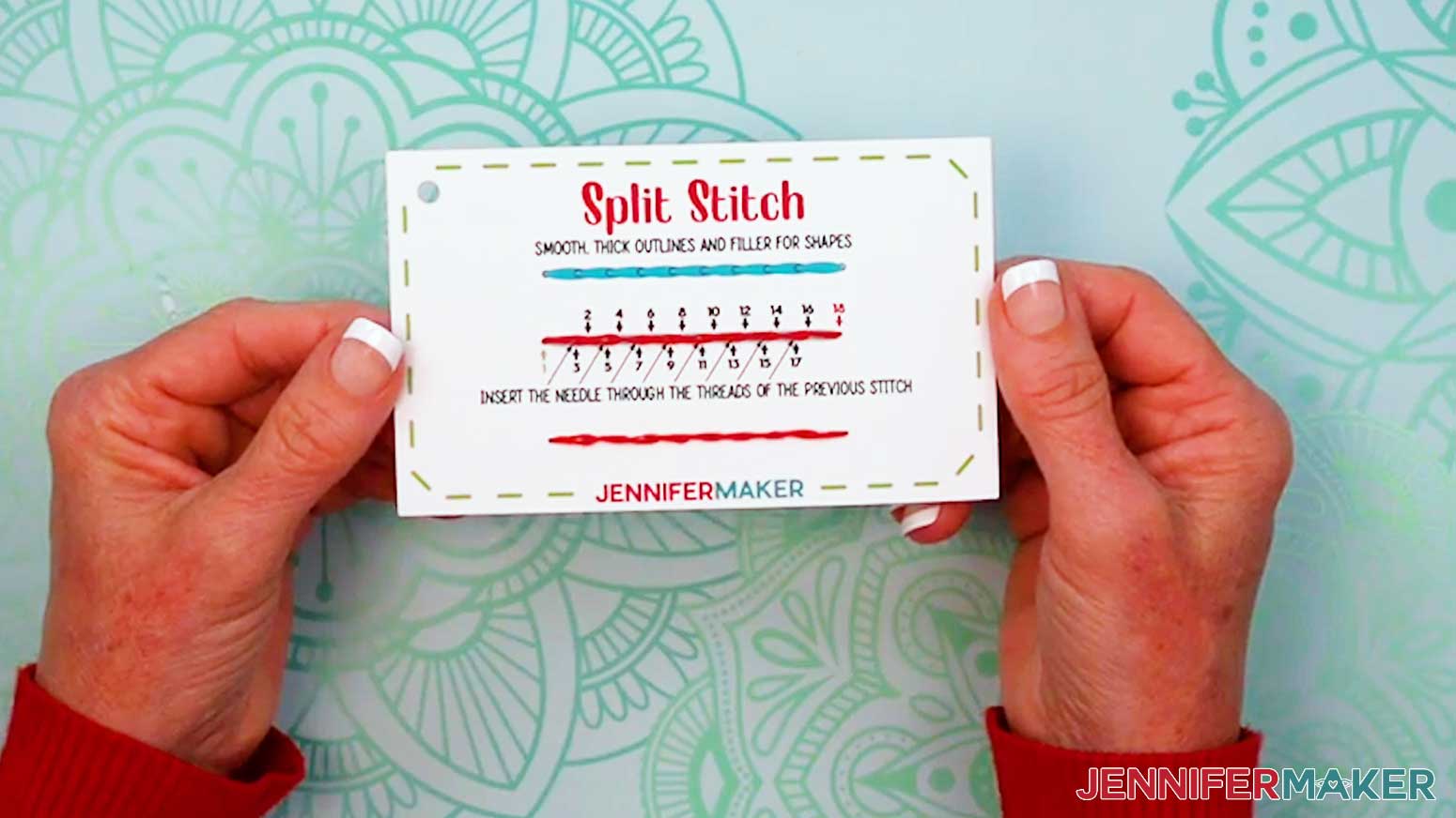 The Embroidery Stitch Book Split Stitch page is complete.