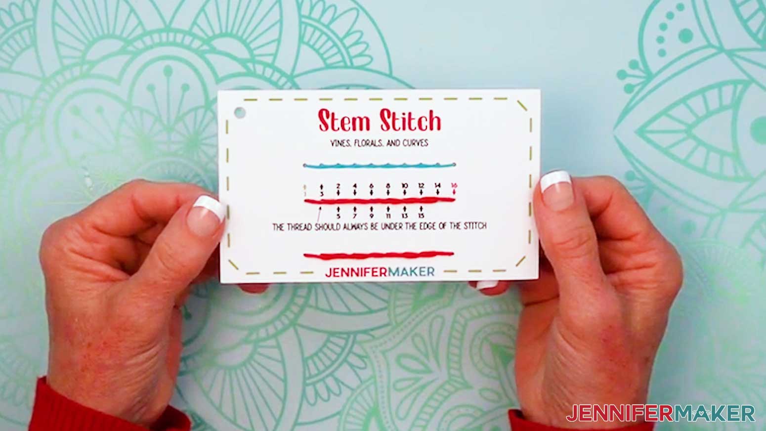The Stem Stitch page of the Embroidery Stitch Book is complete.