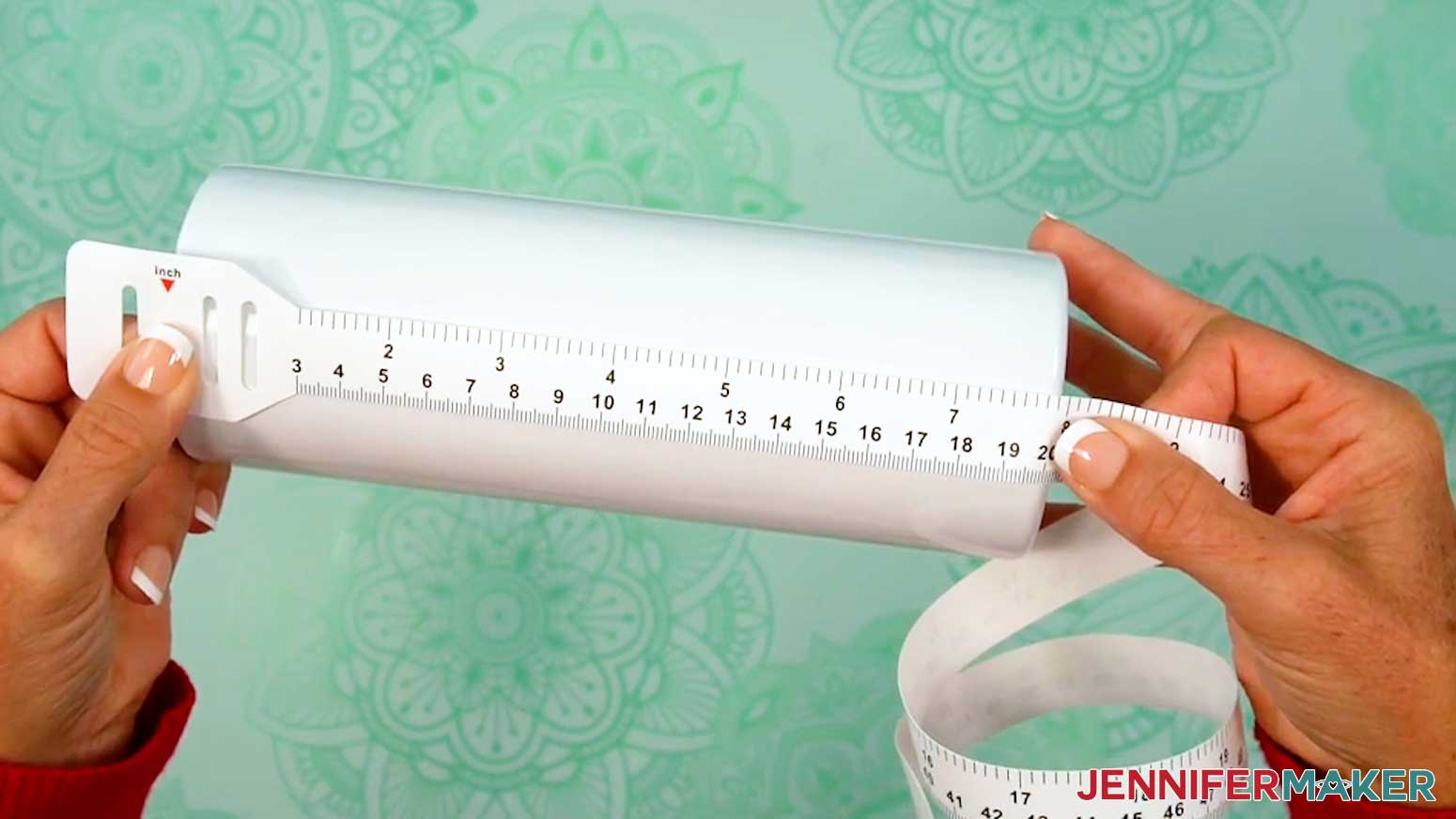 Measure the tumbler’s height to see how tall the Canva template should be.