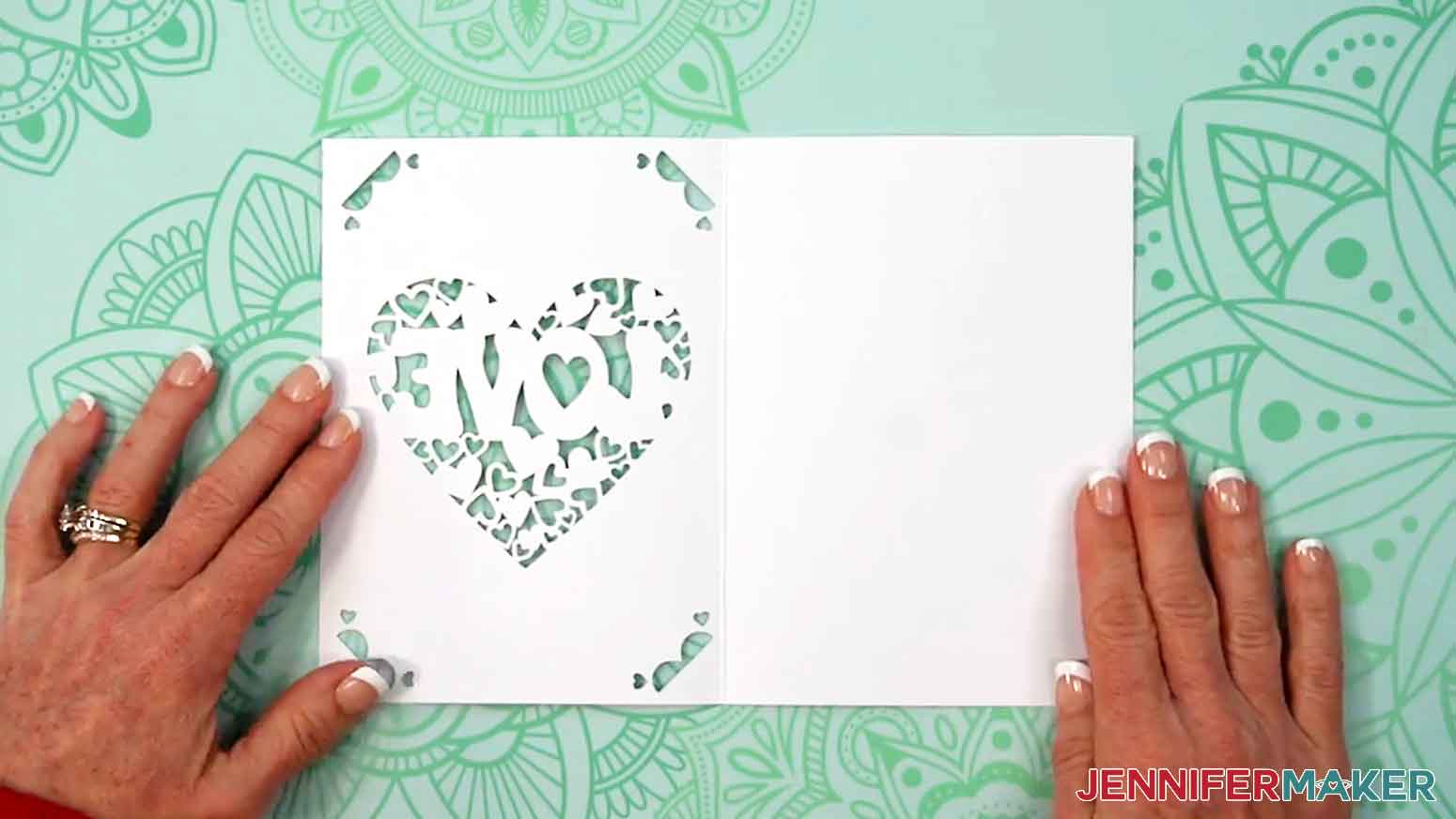 The love card is shown lying face down on the table.