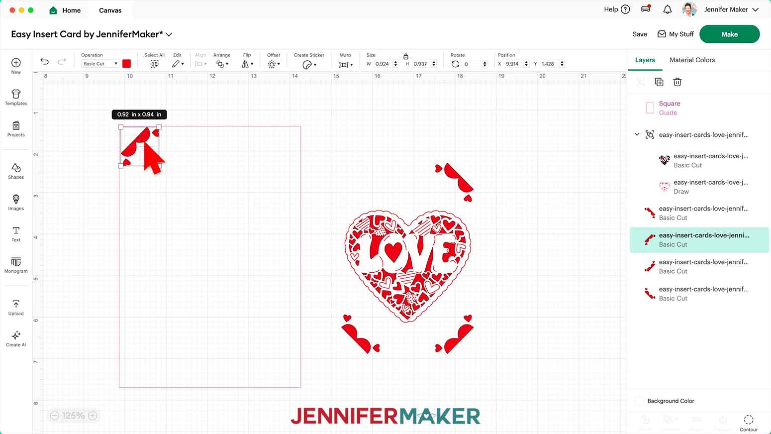 The left corner has been selected and moved into the upper left corner roughly.