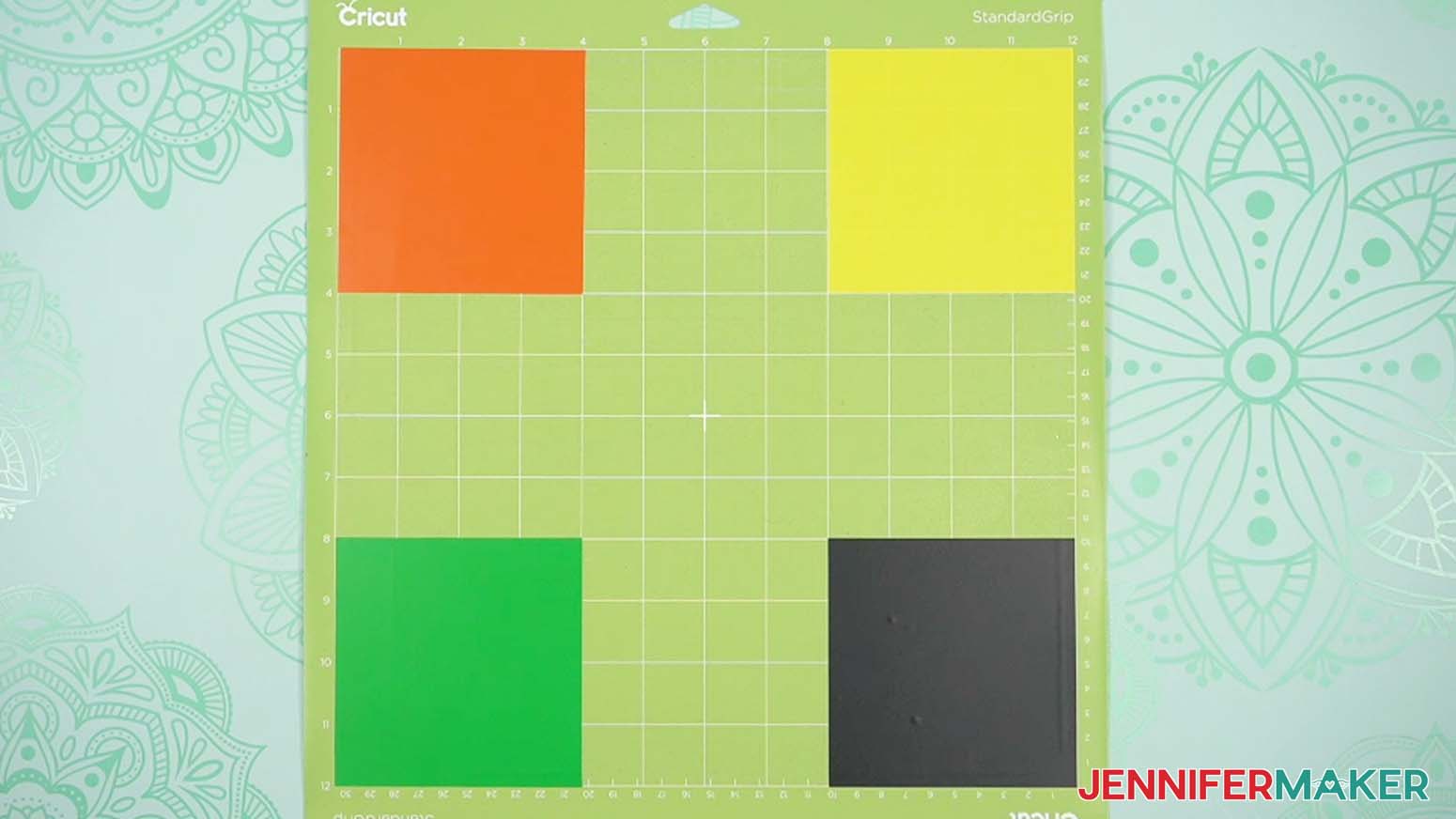 Place the other pieces of colored vinyl on the same mat