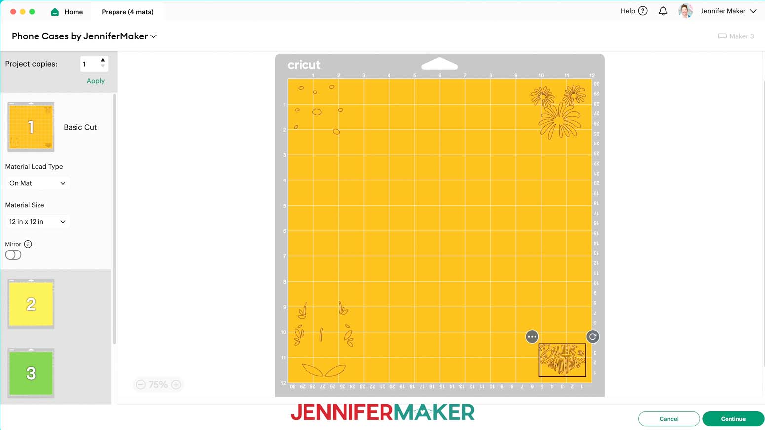 Then do the same to move the object from Mat 4 to the bottom right corner of Mat 1