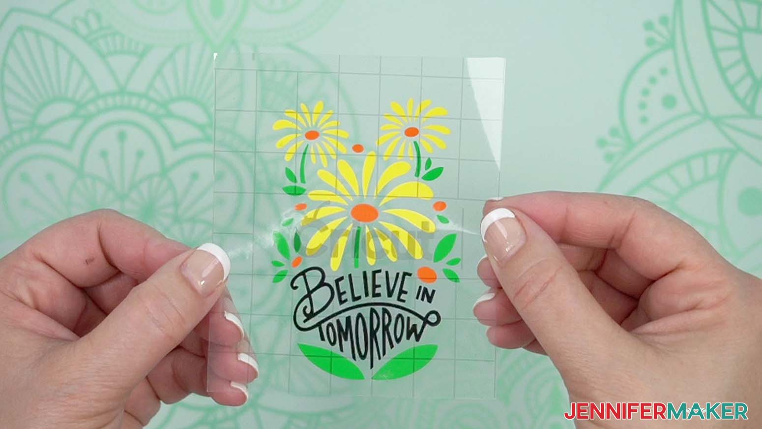 Repeat the steps until all the vinyl is on the transfer tape.