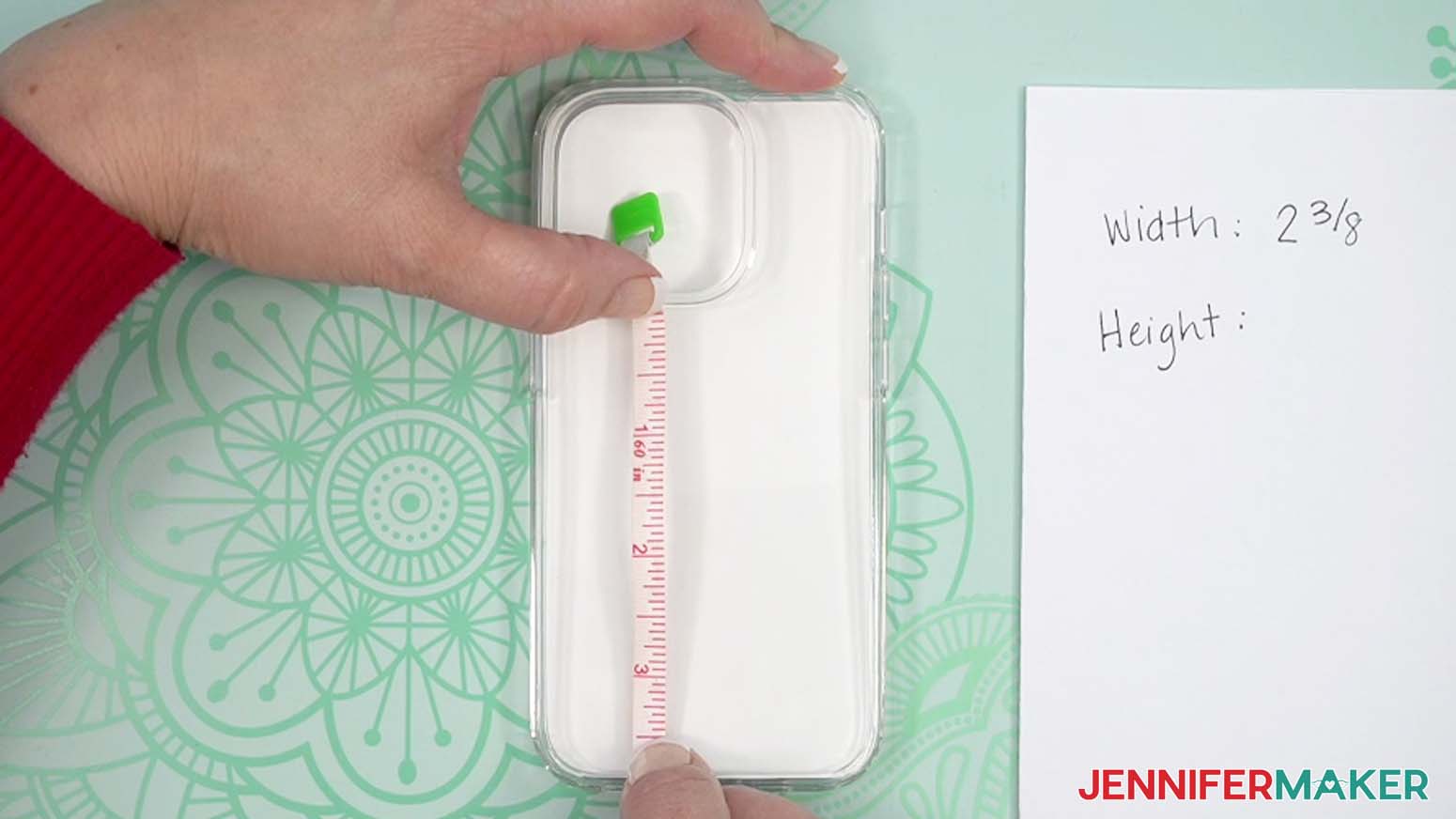 measure the design area between the phone case&rsquo;s top and bottom edges to find your design area&rsquo;s maximum height.
