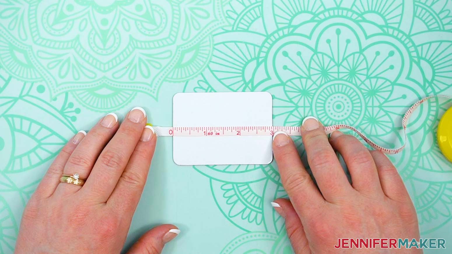 Use a soft measuring tape to measure the height and width of the sublimation magnet blank.