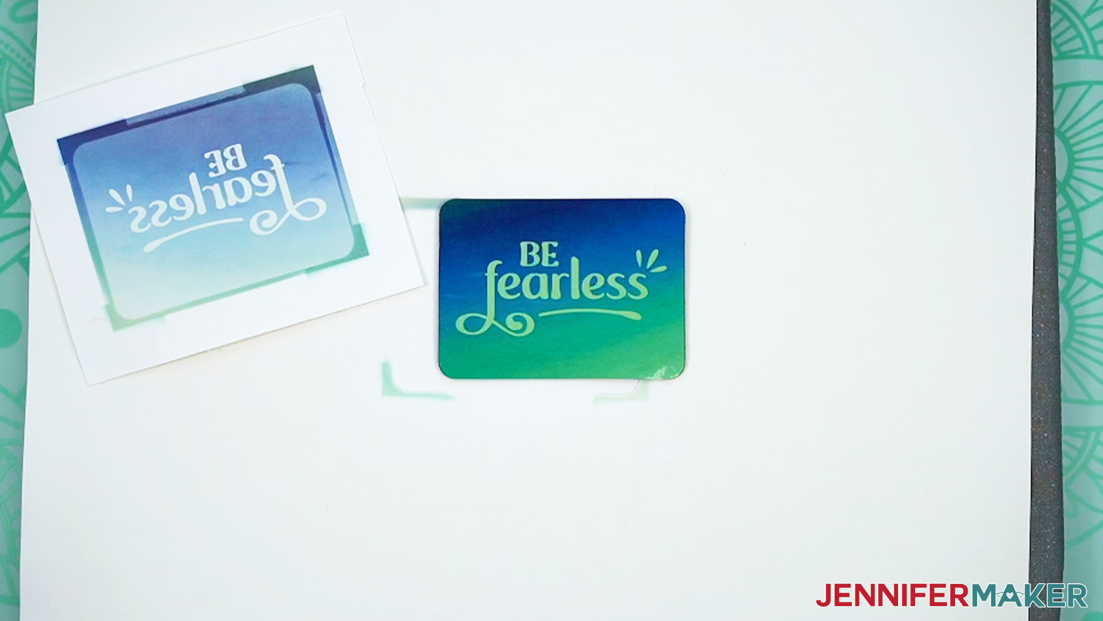 One the magnet is cool to touch, remove the sublimation print from the magnet.