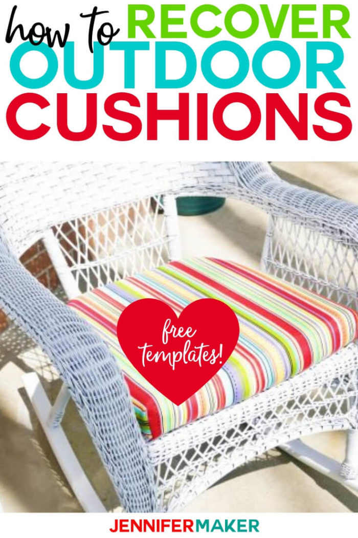 Learn how to recover your outdoor cushions to freshen up your patio this spring with this quick and easy tutorial. #diy #tutorial #patio
