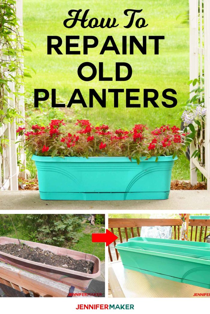 How to Spray Paint Plastic Planters #upcycle #refresh #outdoorliving #spraypaint