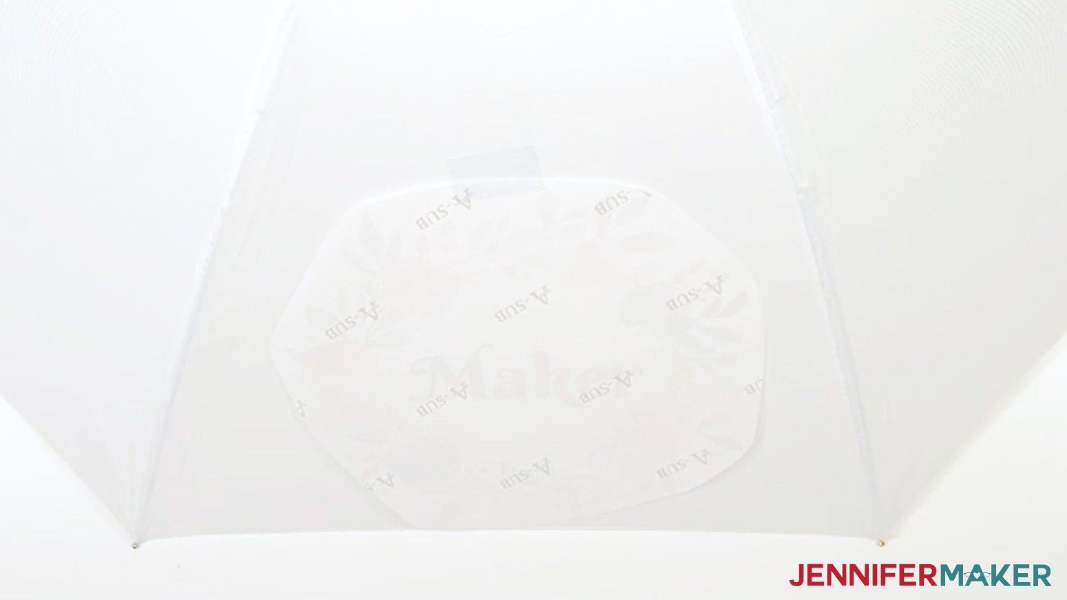 Place the sublimation umbrella design face down onto the outer side of a panel.