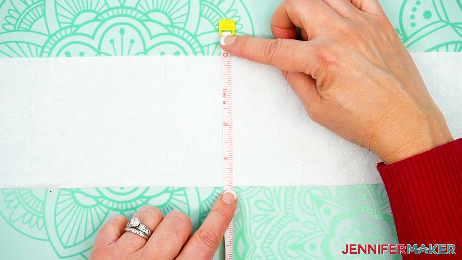 Measure the height of the toilet paper square prior to sublimating the image.