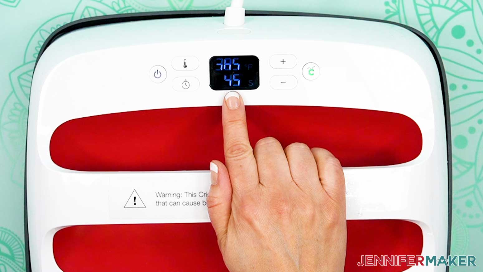 Set the Easy Press to the correct heat and time settings for pressing the toilet paper sublimation design.