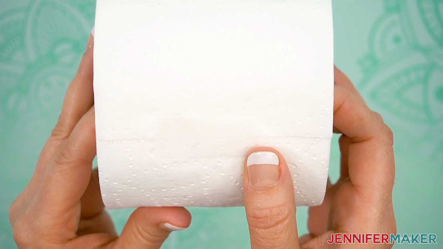 Close the toilet paper roll with tape to hold it in place after sublimating the design.