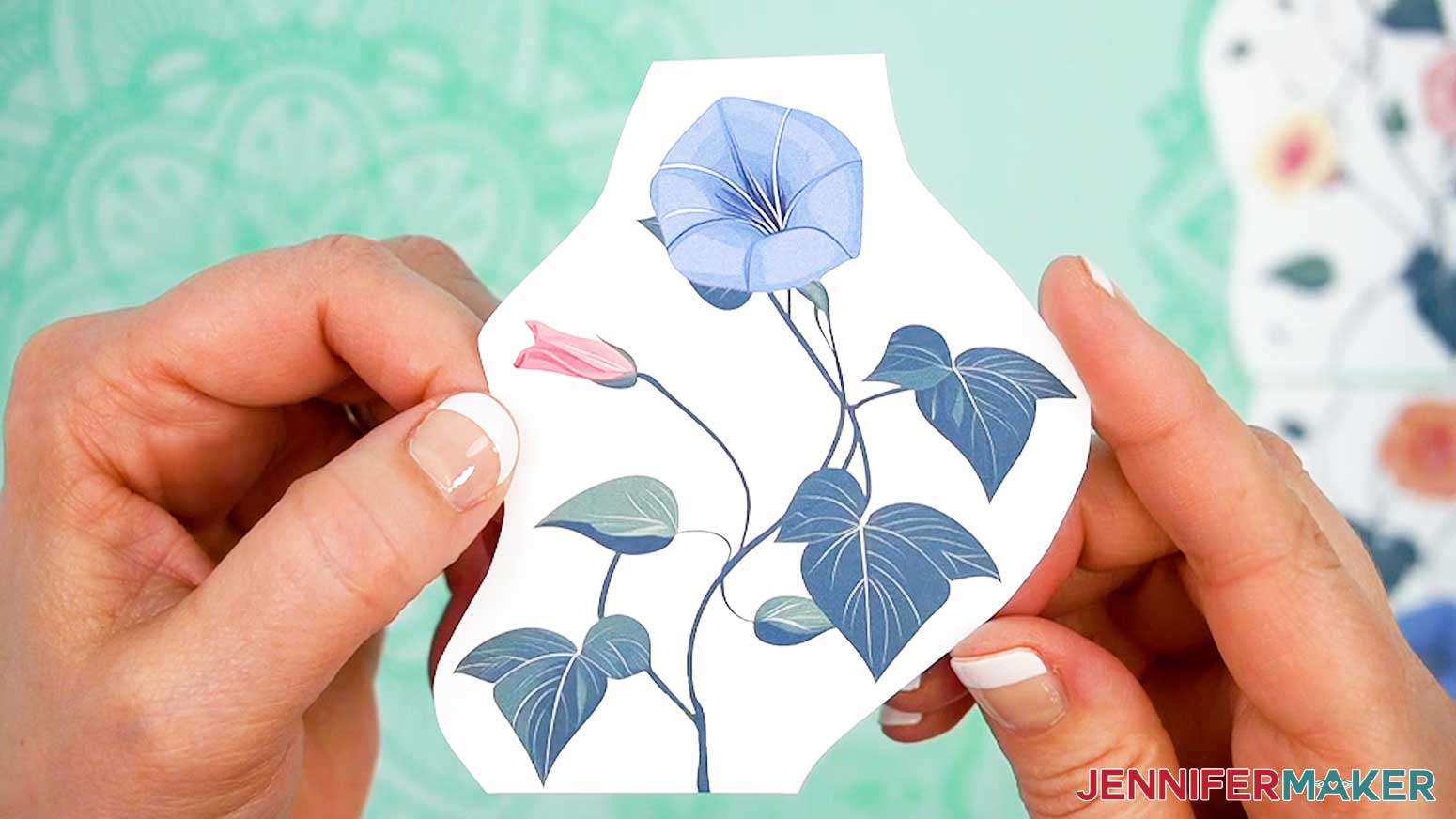 Trim the toilet paper sublimation design close to the image on the left and right while leaving a straight edge at the top and bottom.