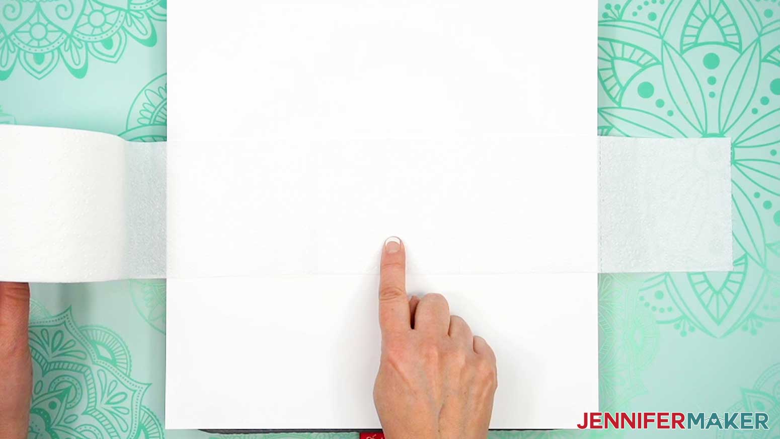 Unroll the toilet paper from the outside to expose the third square from the end.