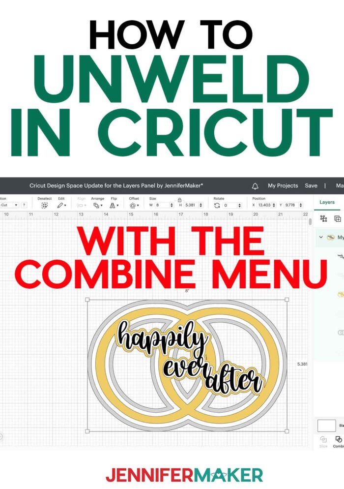 How to Unweld in Cricut Design Space with the new Combine Menu