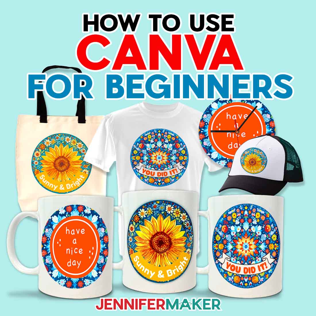 A collection of projects featuring the circle PNG designs with quotes. Learn How To Use Canva For Beginners to learn how to make your own craftable designs!
