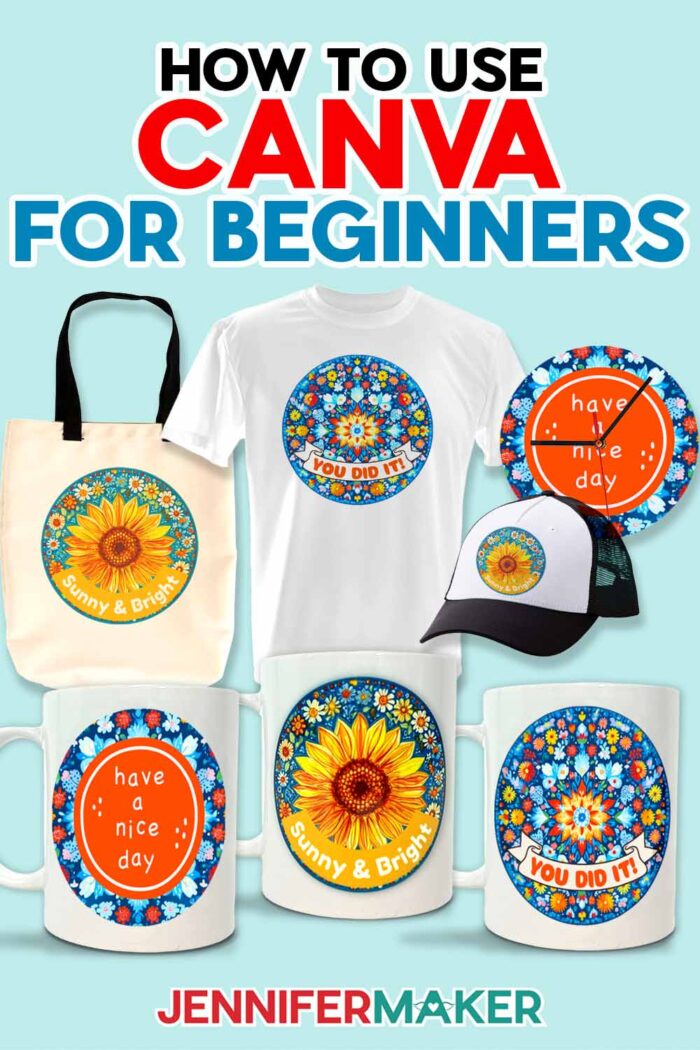 A collection of projects featuring the circle PNG designs with quotes. Learn How To Use Canva For Beginners to learn how to make your own craftable designs with the free PNG files and tutorial!