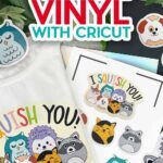 Learn to use printable vinyl with Cricut! Create squish-inspired iron-on T-shirt designs and stickers with JenniferMaker's new tutorial.