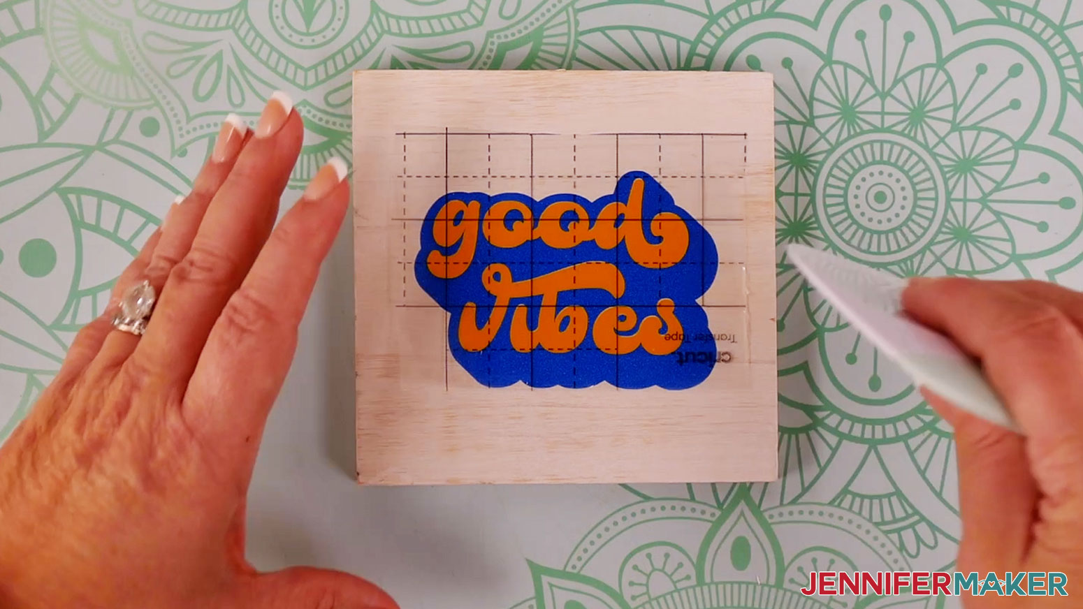 how to use transfer tape good vibes burnished second layer with cricut scraper tool