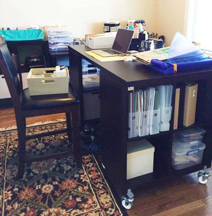 IKEA craft room tables and desk ideas and hacks by reader Patricia Coleman