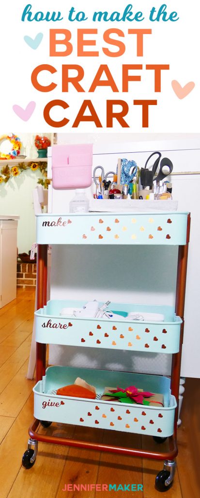 Make the Best Craft Organizer Cart Ever with the IKEA RASKOG Cart + How to Paint and Decorate It! | Craft Room Organization | Ikea Hack