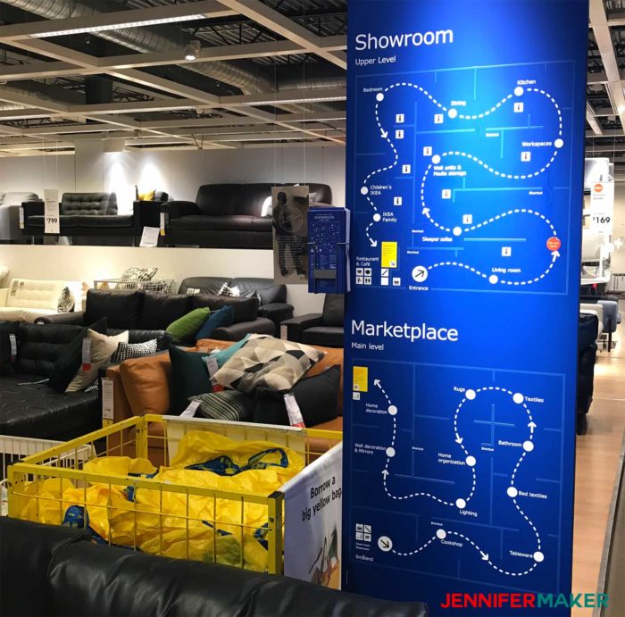 These blue IKEA floor maps are all over the place, a useful IKEA shipping tip