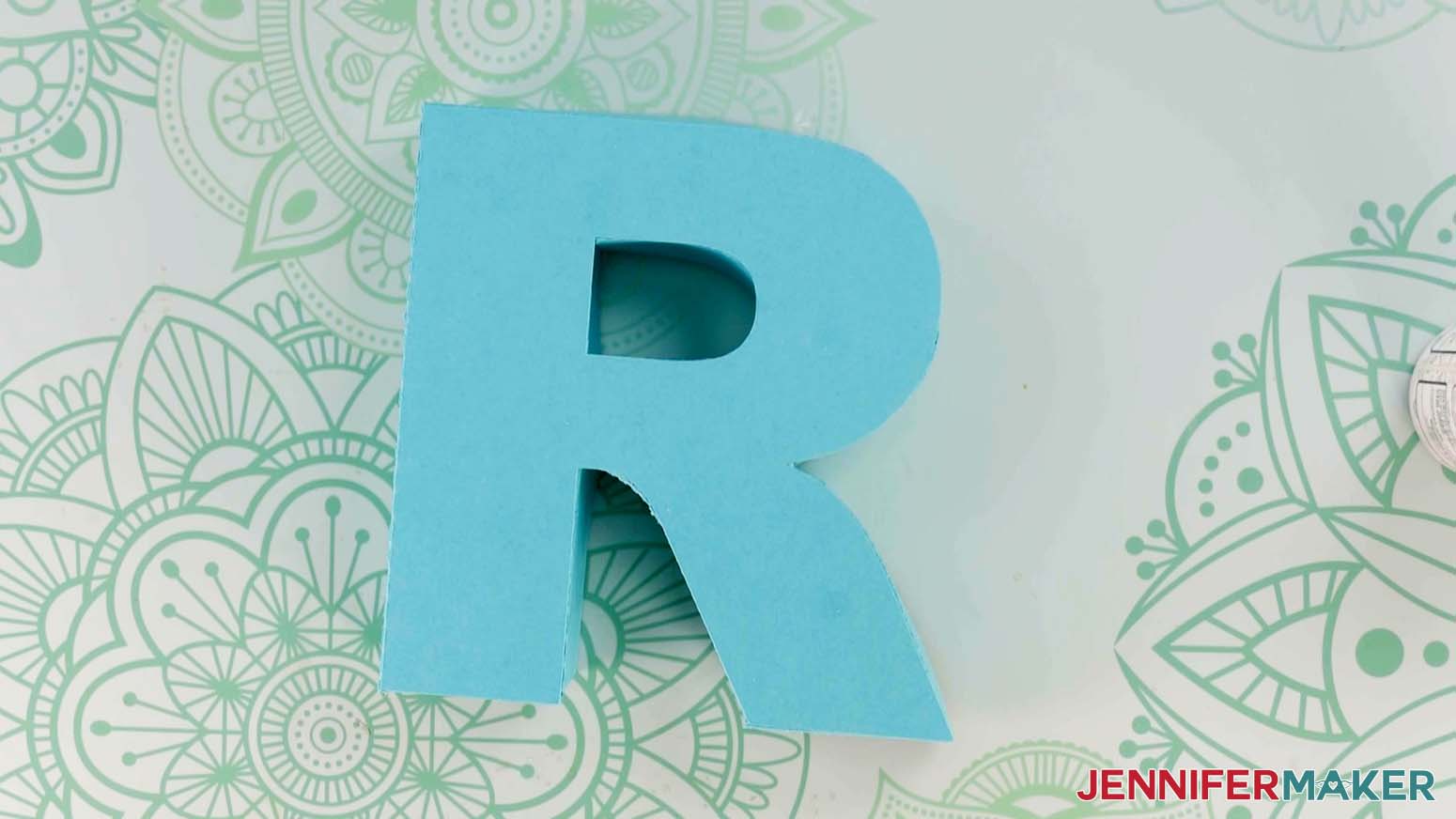 completed 3d letter R top