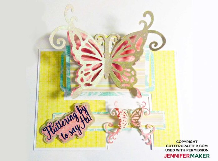 A pretty butterfly impossible card made by CutterCrafter.com