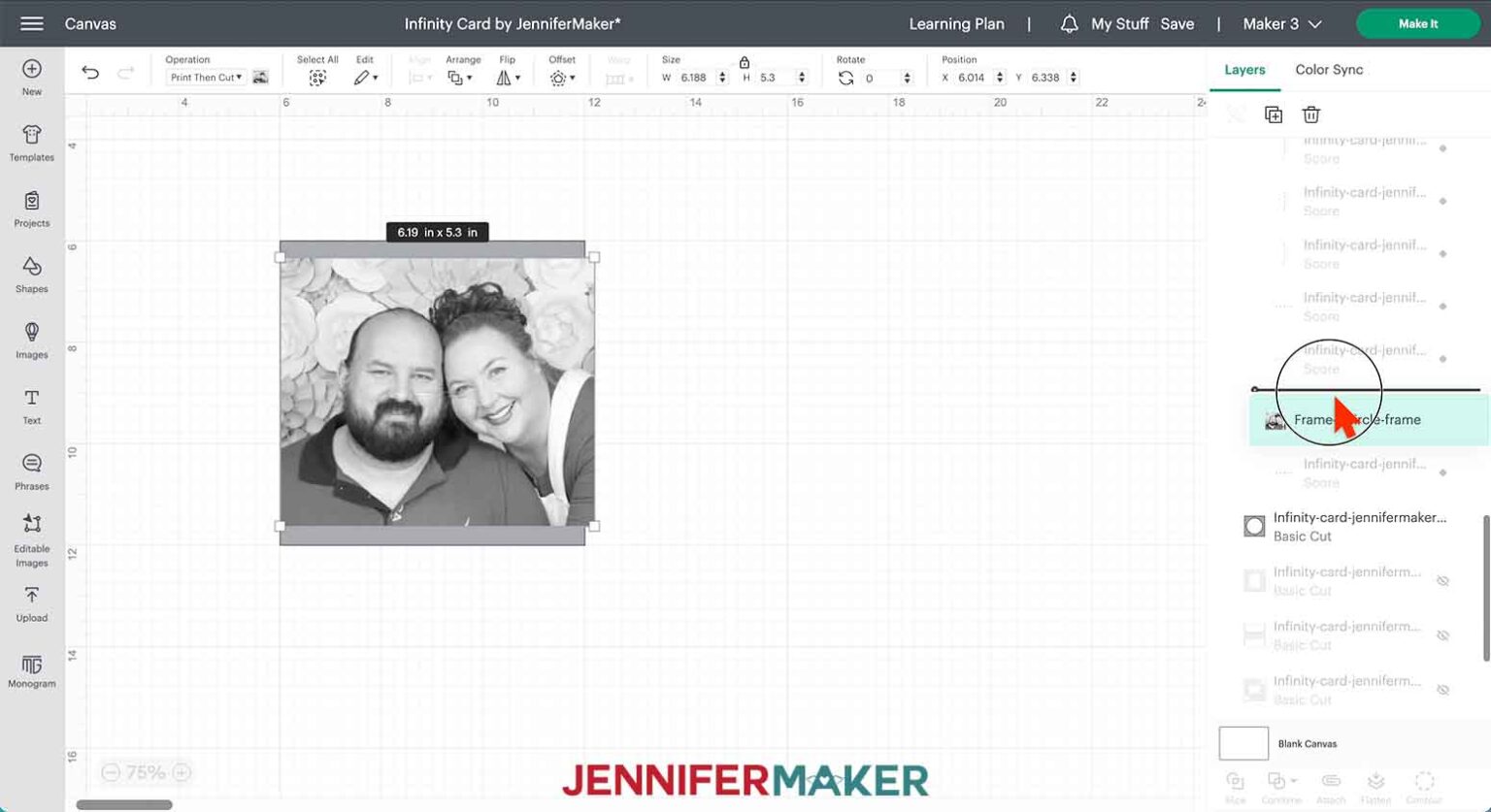 Infinity Card with Photos Jennifer Maker