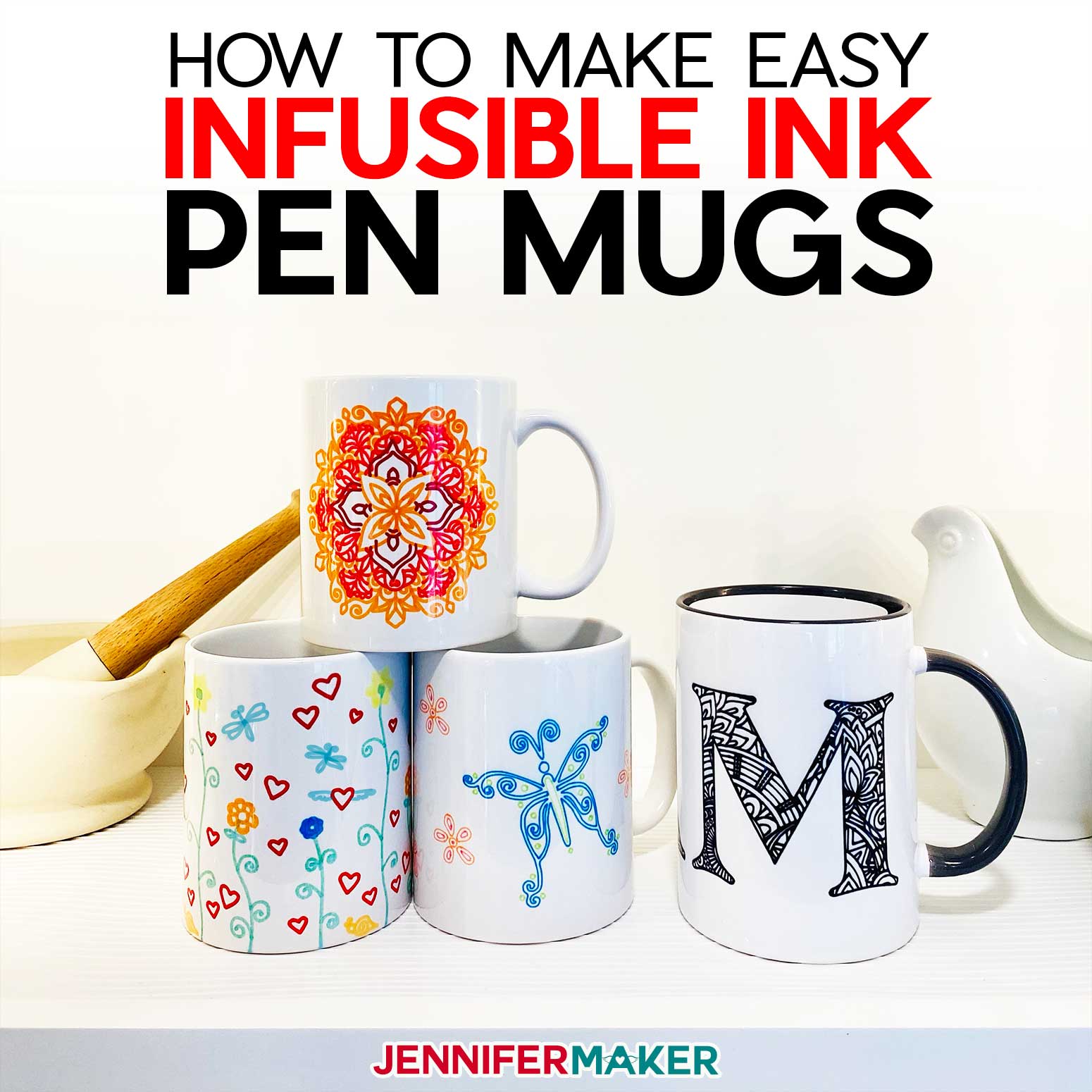 Infusible Ink Pen Mugs with the Cricut Mug Press - Jennifer Maker, Cricut Infusible  Ink Markers 