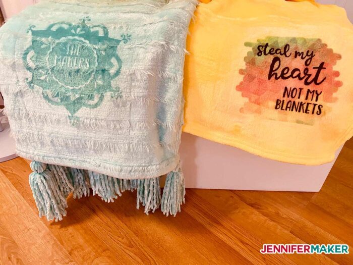 Fleece throw blankets with Infusible Ink