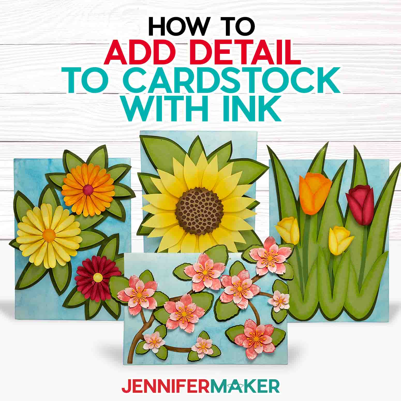 How To Ink Cardstock Edges For 3D Paper Flower Cards