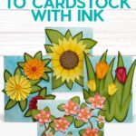 Learn how to ink cardstock edges for 3D paper cards with JenniferMaker's tutorial! Four cardstock flower cards, showing the effects of distress oxide and distress ink.