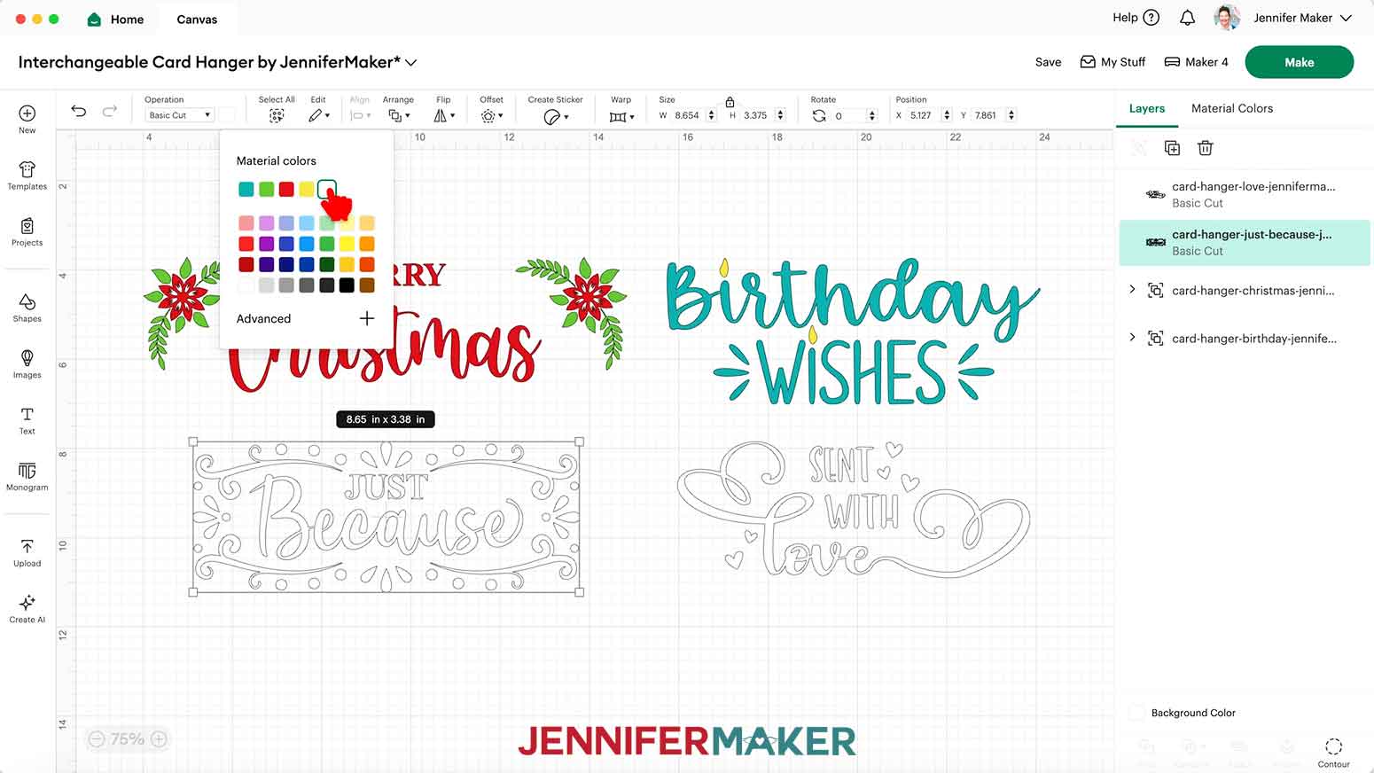 Select the text layer and click the color menu to select white.