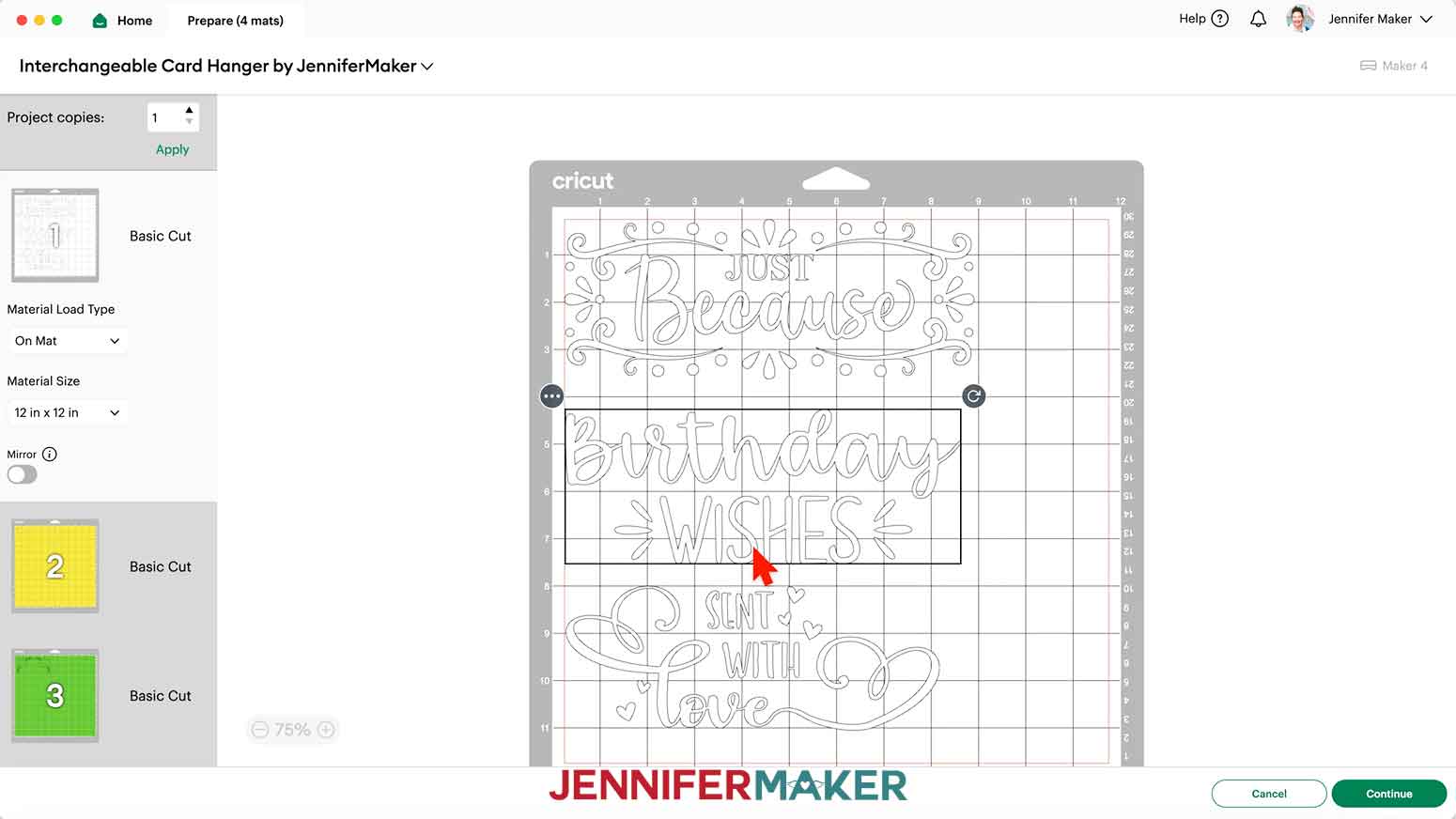 Click and drag the white designs apart to have a little space for cutting and weeding.