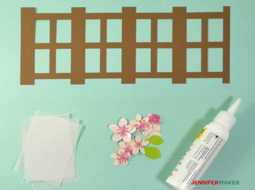 The cut pieces of paper to make the Japanese Paper Lantern