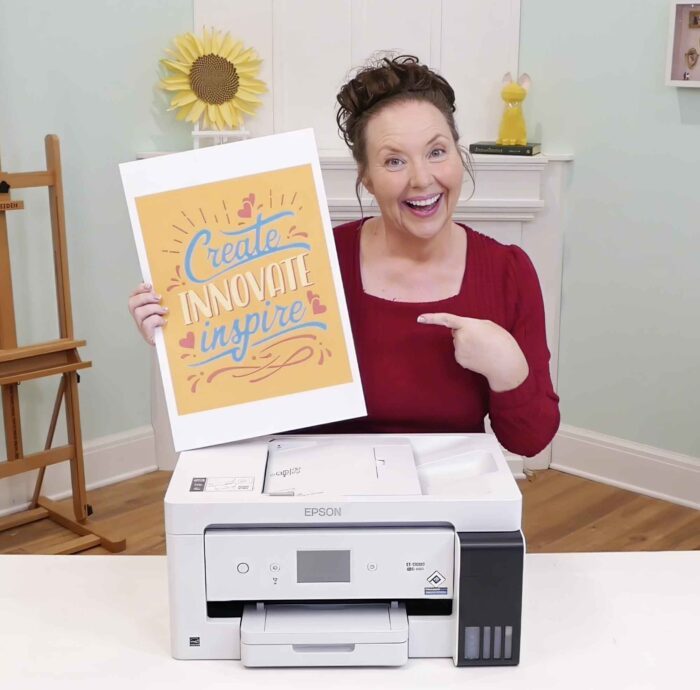 Jennifer Maker with her Epson EcoTank 15000