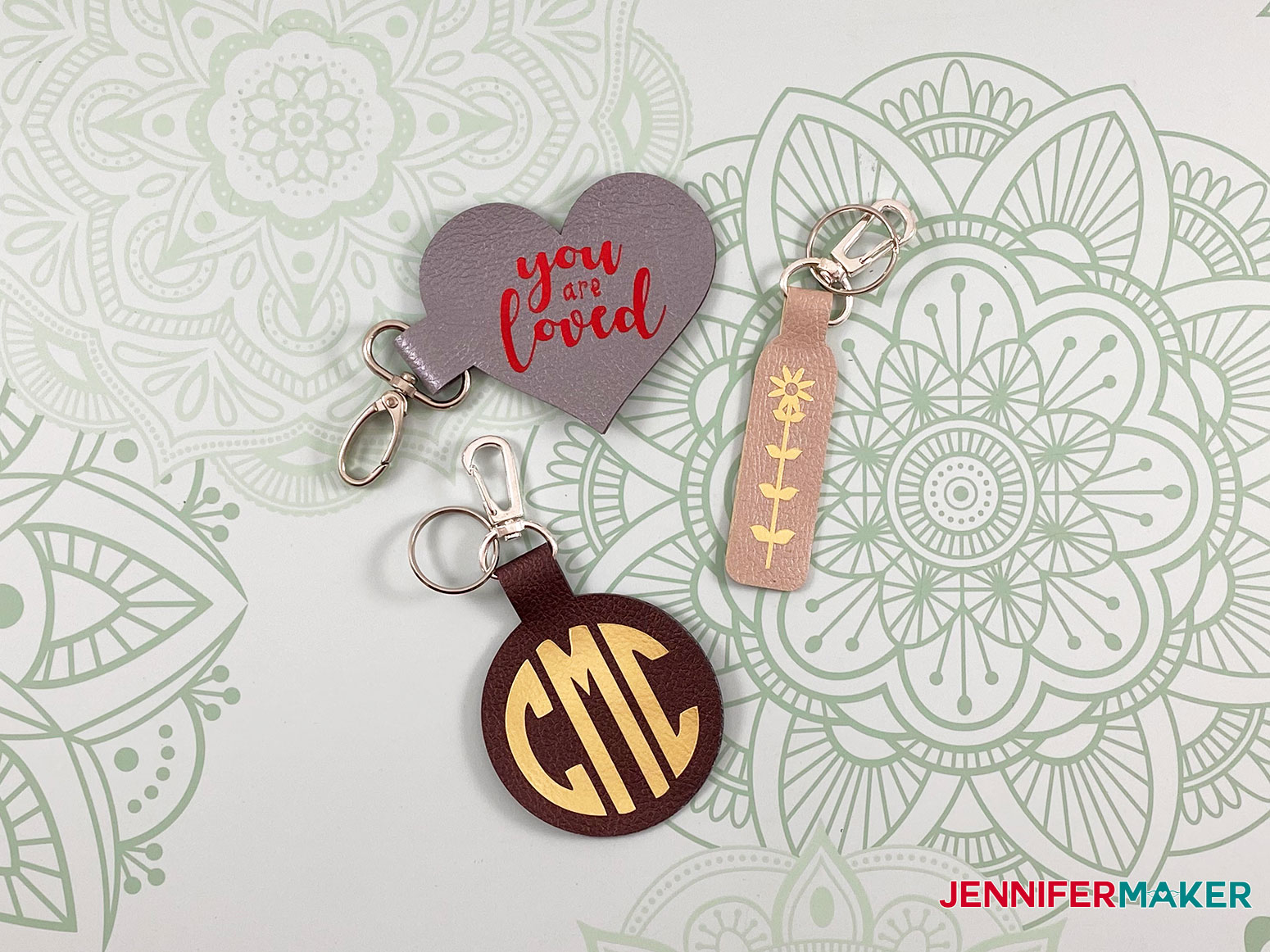 Faux leather keychains finished design