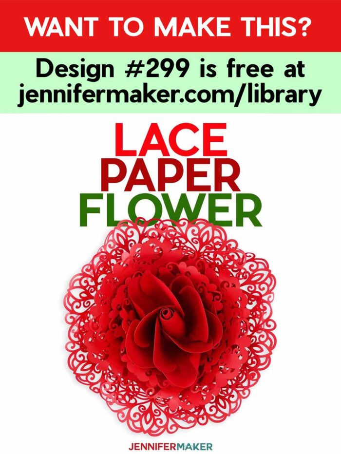 Lace Paper Flower Design #299 is free in my library!