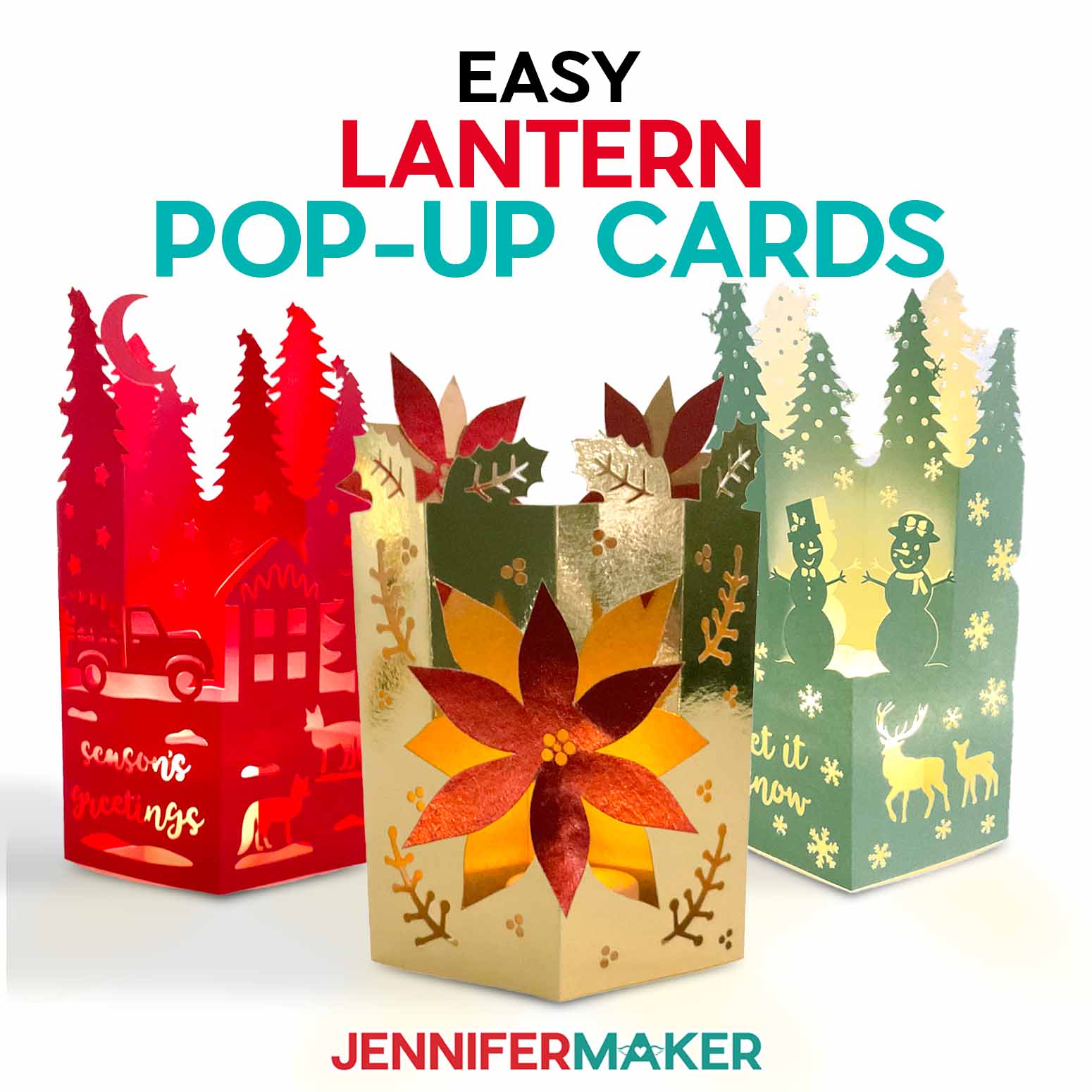 Lantern Pop-Up Cards for a 3D Christmas Greeting!