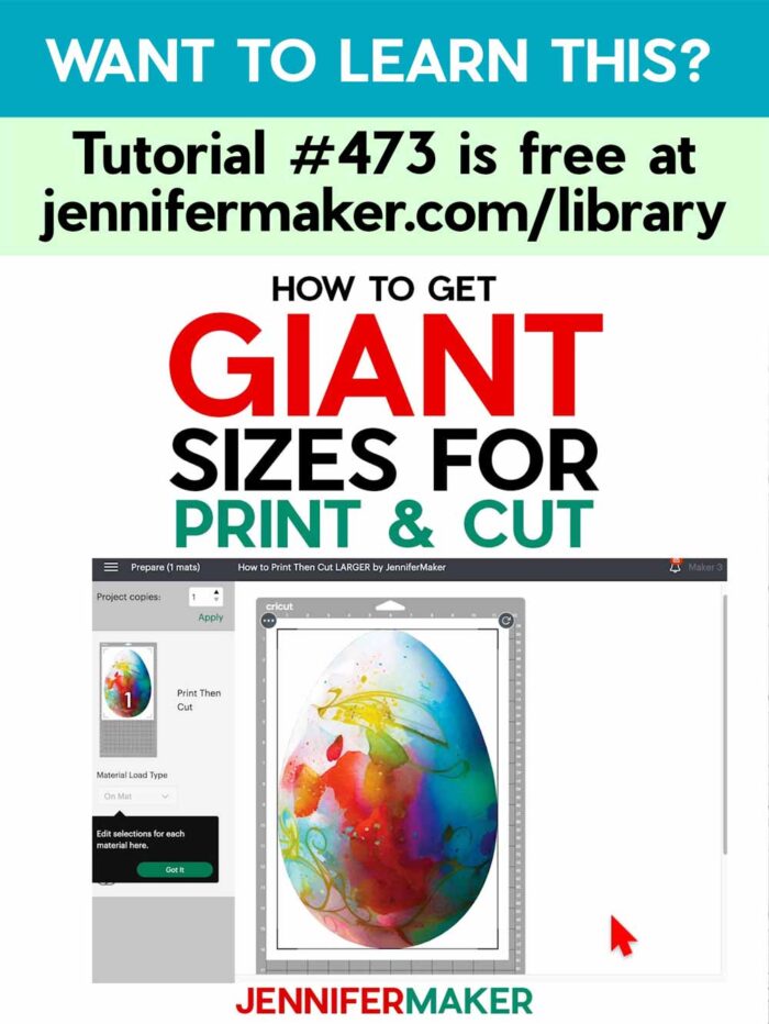 Get the free larger Cricut print then cut tutorial, pattern and SVG in the free JenniferMaker Library