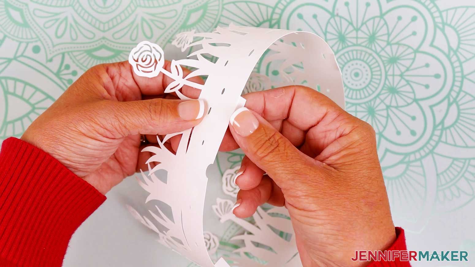 Gently fold the lantern tabs inward at a 90 degree angle.