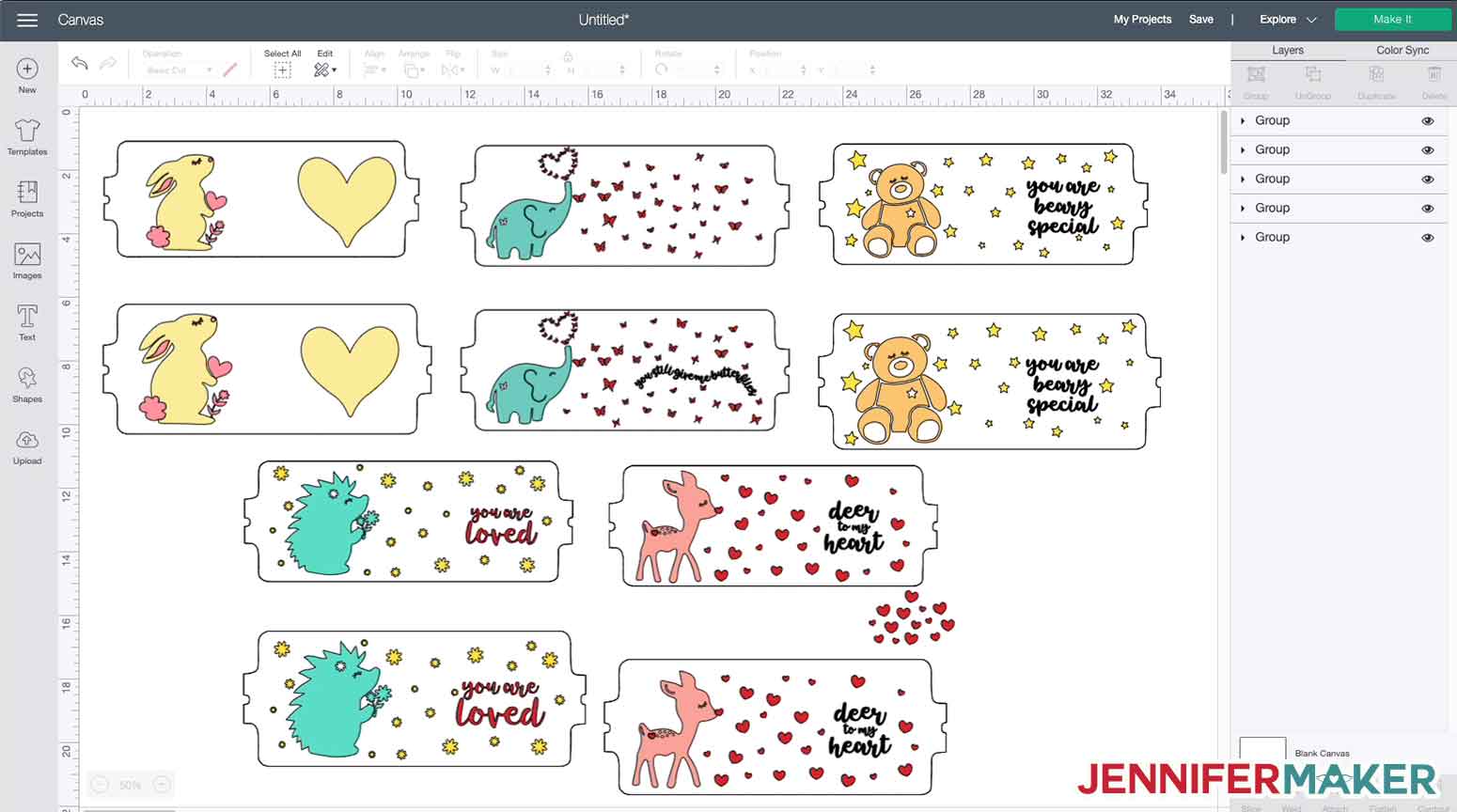 Layered Infusible Ink Mug Designs with cute animals -- free SVG cut files