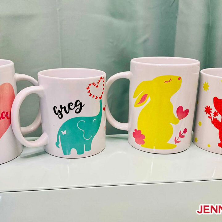 Layered Infusible Ink Mugs with cute animals