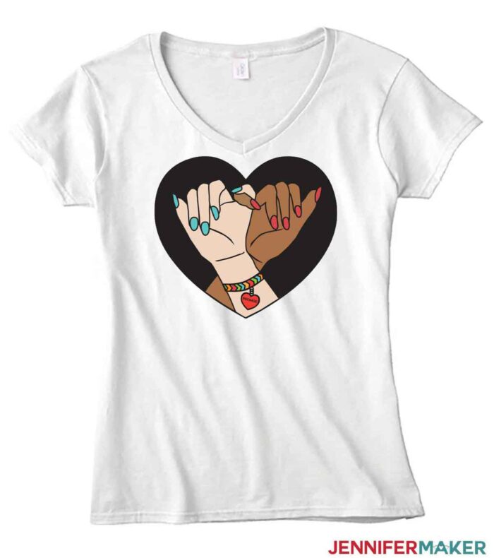 The Pinkie Promise multi layered iron on vinyl T-shirt!