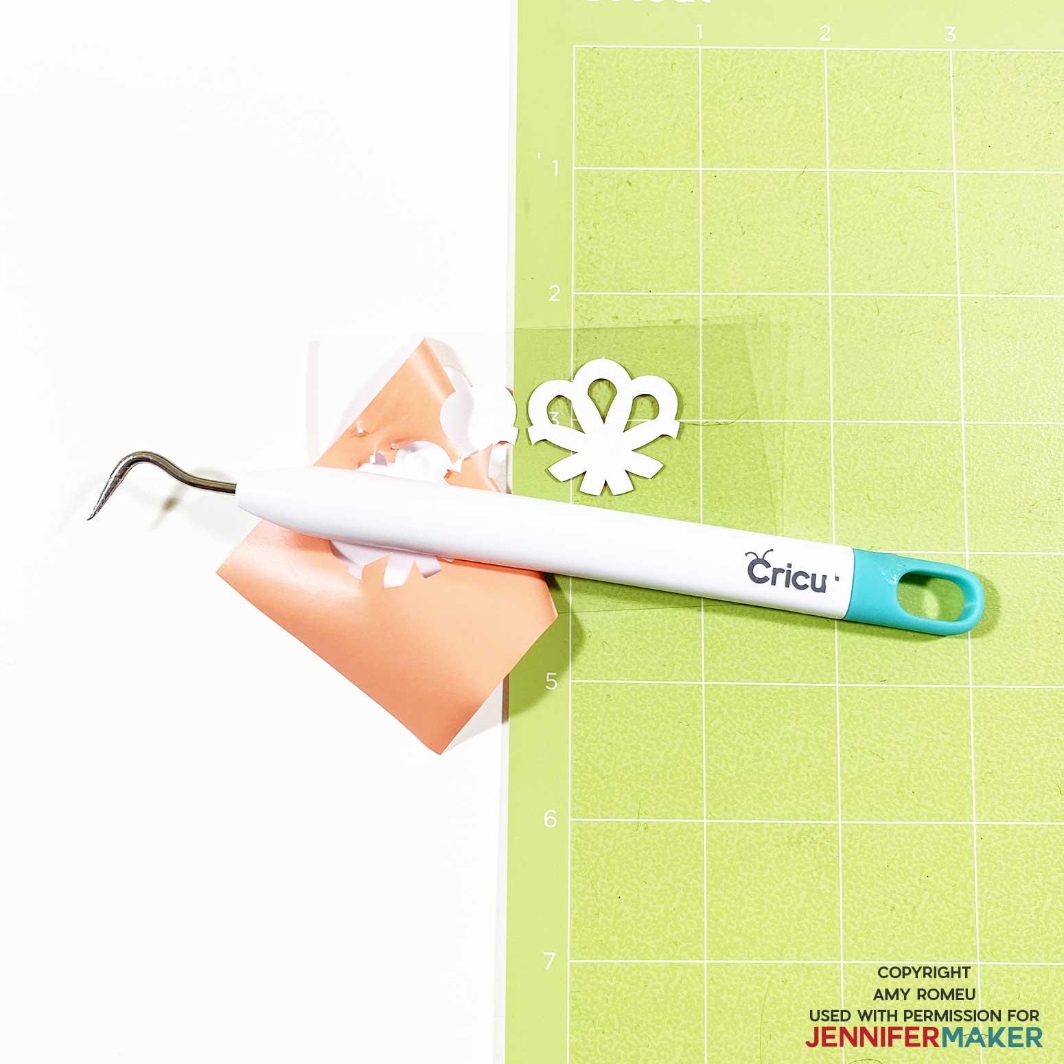 weeding heat transfer vinyl with a weeding tool