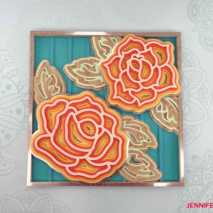 This is what my layered mandala rose 3d looks like using cardstock and wood veneer