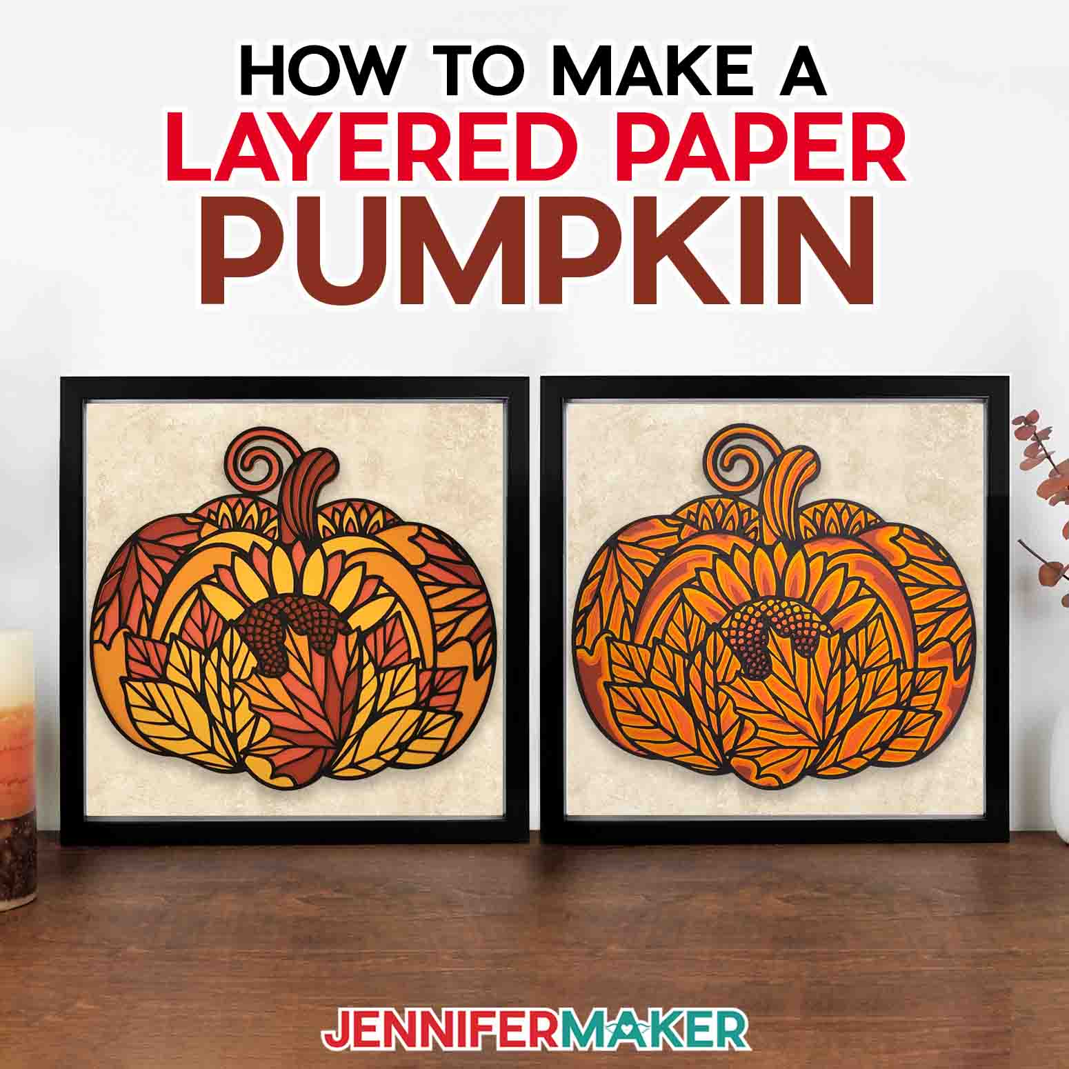 Layered Paper Pumpkin SVGs: Fall Leaves And Intricate Layers
