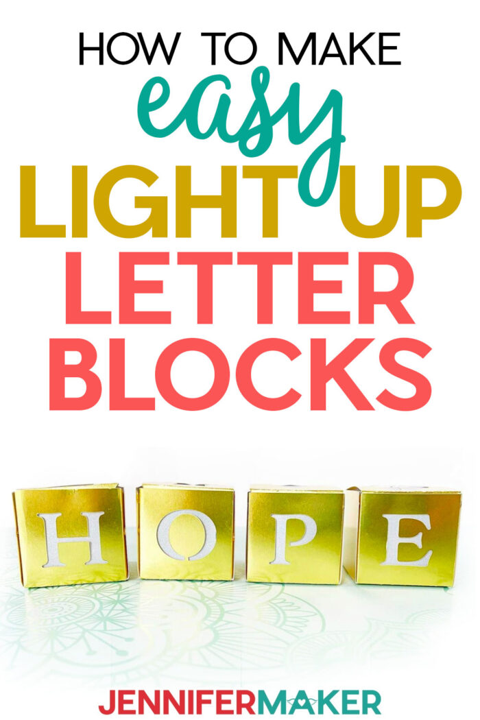 Easy Light Up Letter Blocks to Decorate Your Home and Uplift Your Room | Free SVG File #Cricut #homedecor